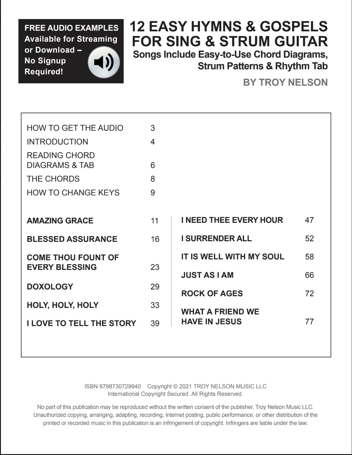 12 Easy Hymns and Gospels for Sing & Strum Guitar