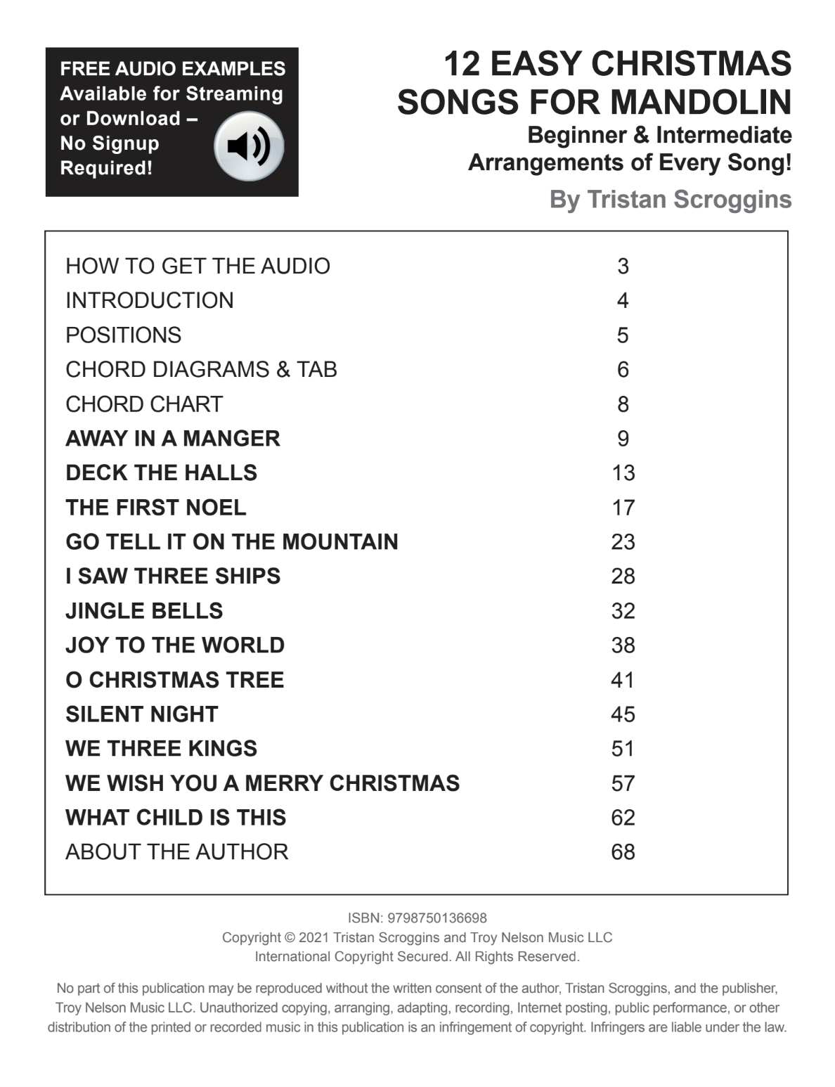 12 Easy Christmas Songs for Mandolin Table of Contents