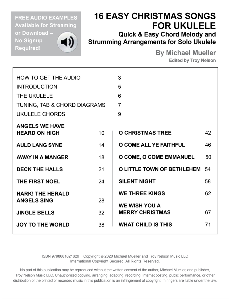 16 Easy Christmas Songs for Ukulele: Quick & Easy Chord Melody & Strumming Arrangements for Solo Ukulele