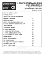16 Easy Christmas Songs for Solo Piano