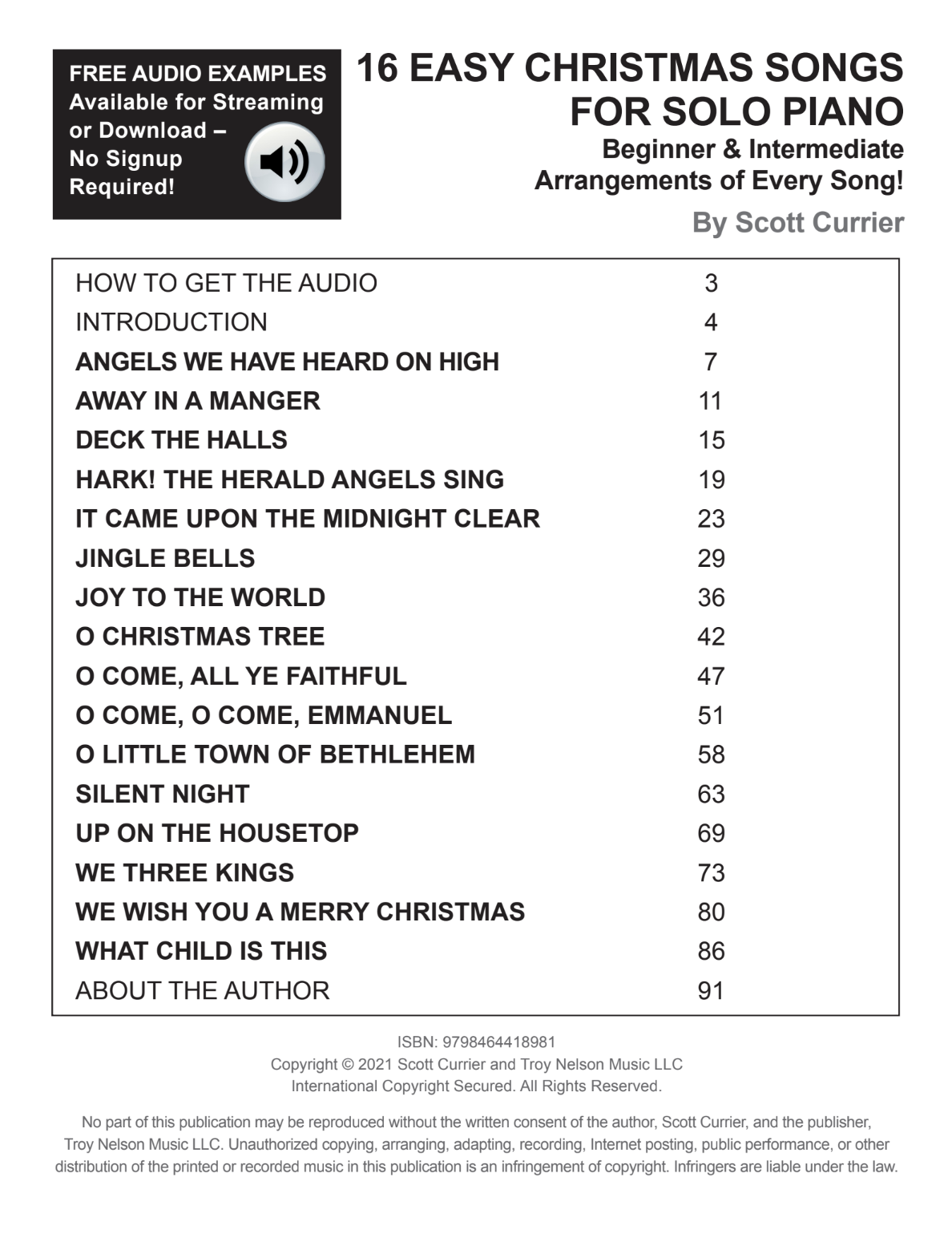 16 Easy Christmas Songs for Solo Piano