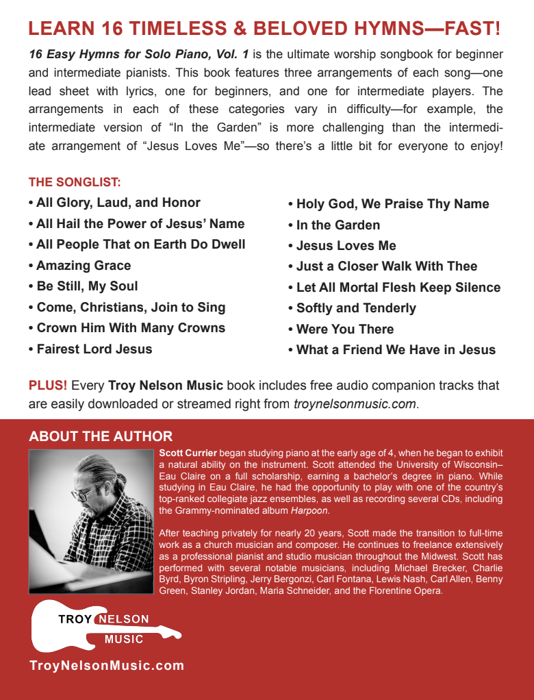16 Easy Hymns for Solo Piano, Volume 1