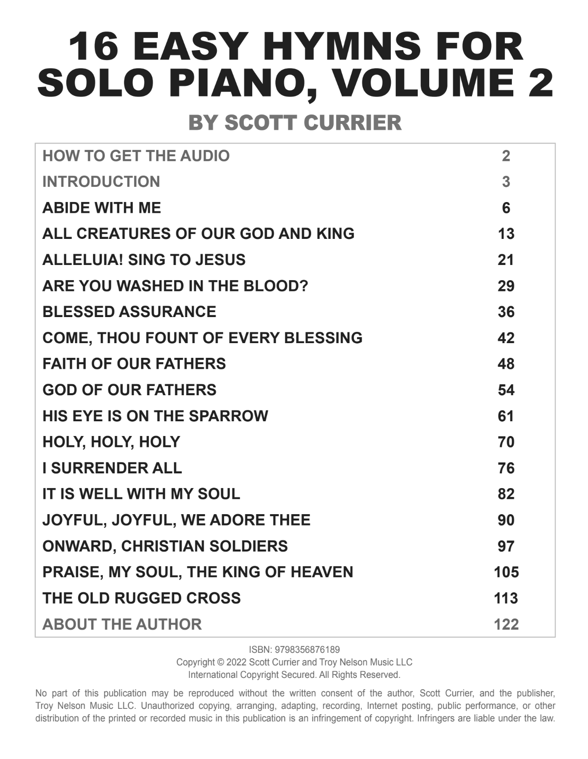16 Easy Hymns for Solo Piano, Volume 2