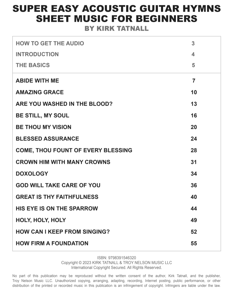 Super Easy Acoustic Guitar Hymns Sheet Music