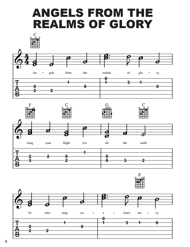 Super Easy Christmas Guitar Sheet Music