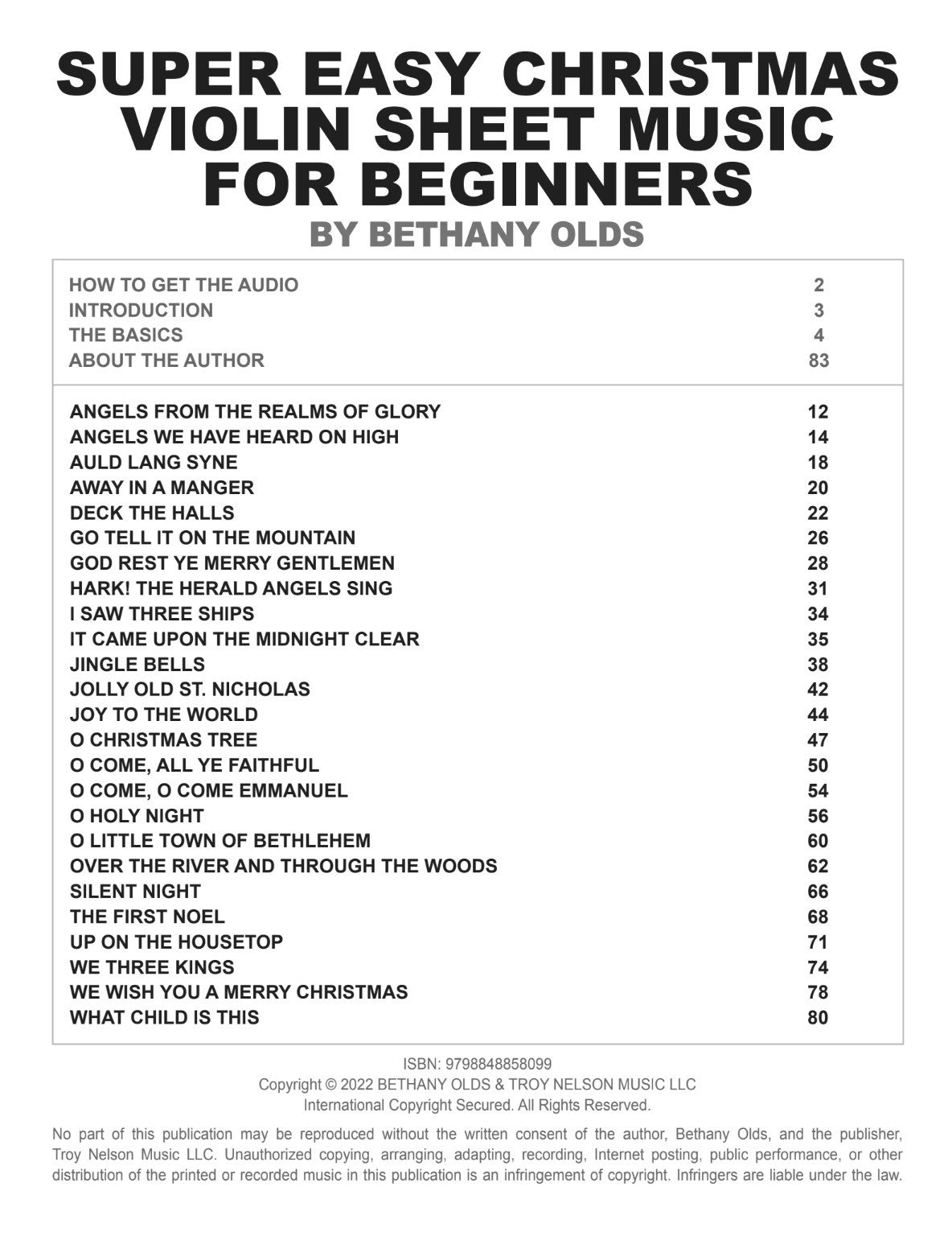 Super Easy Christmas Violin Sheet Music
