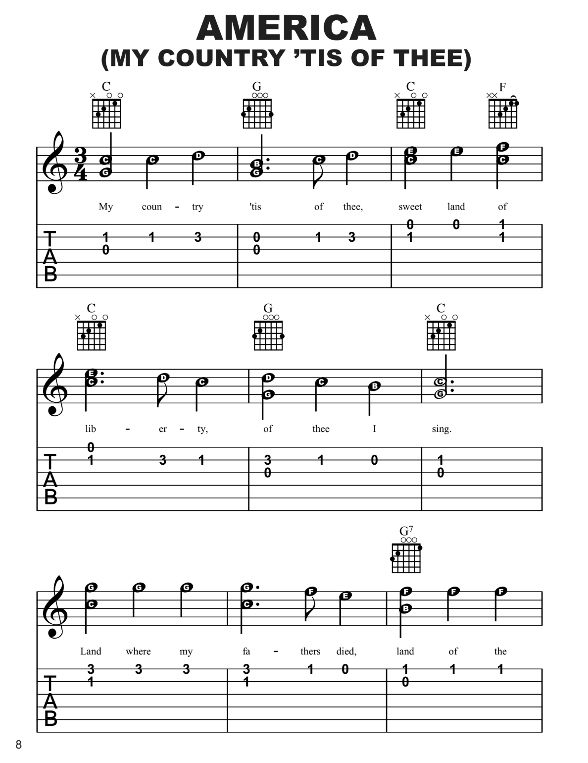 Super Easy Guitar Sheet Music