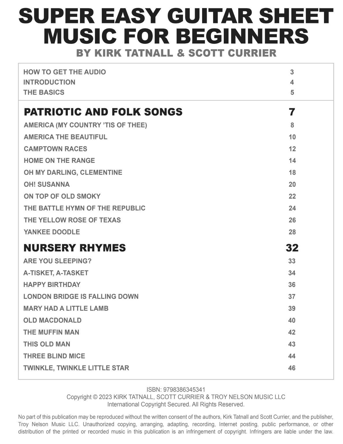 Super Easy Guitar Sheet Music