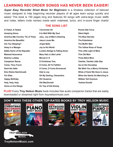Super Easy Recorder Sheet Music