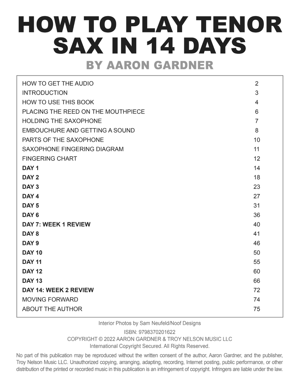 How to Play Tenor Sax in 14 Days
