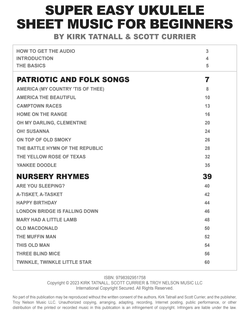 Super Easy Ukulele Sheet Music