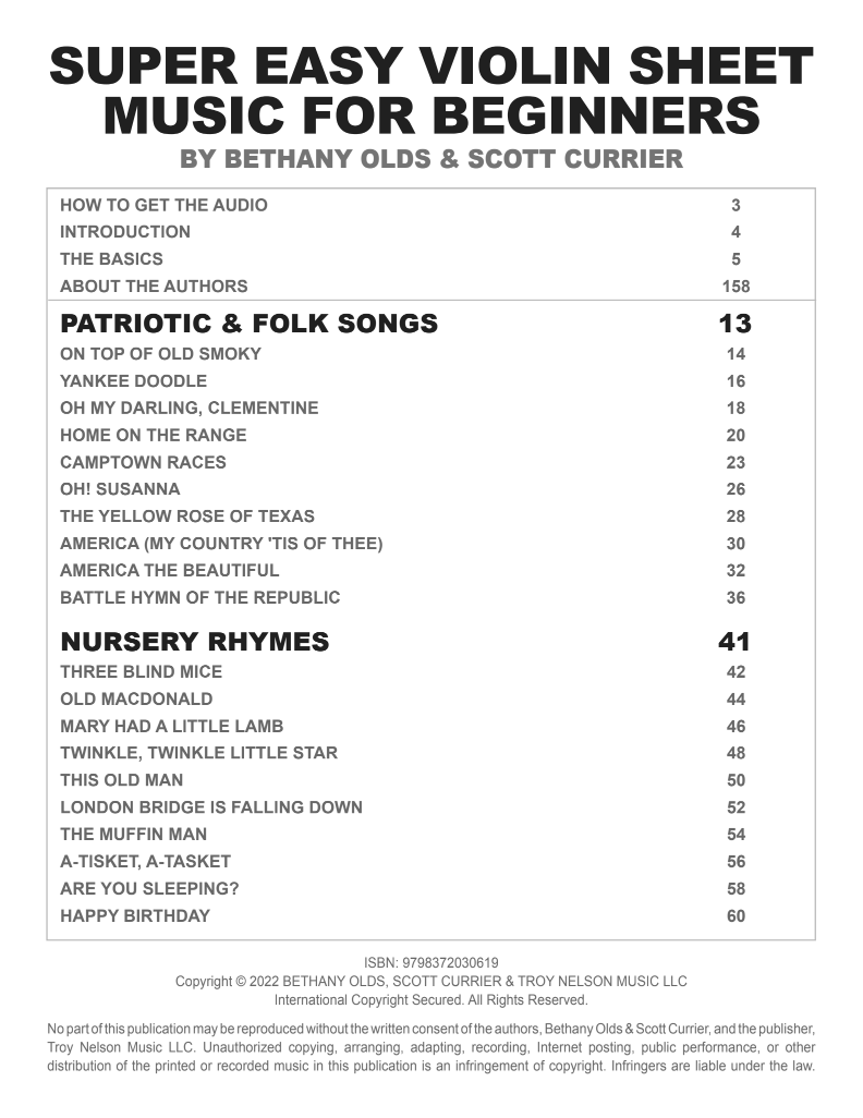 Super Easy Violin Sheet Music