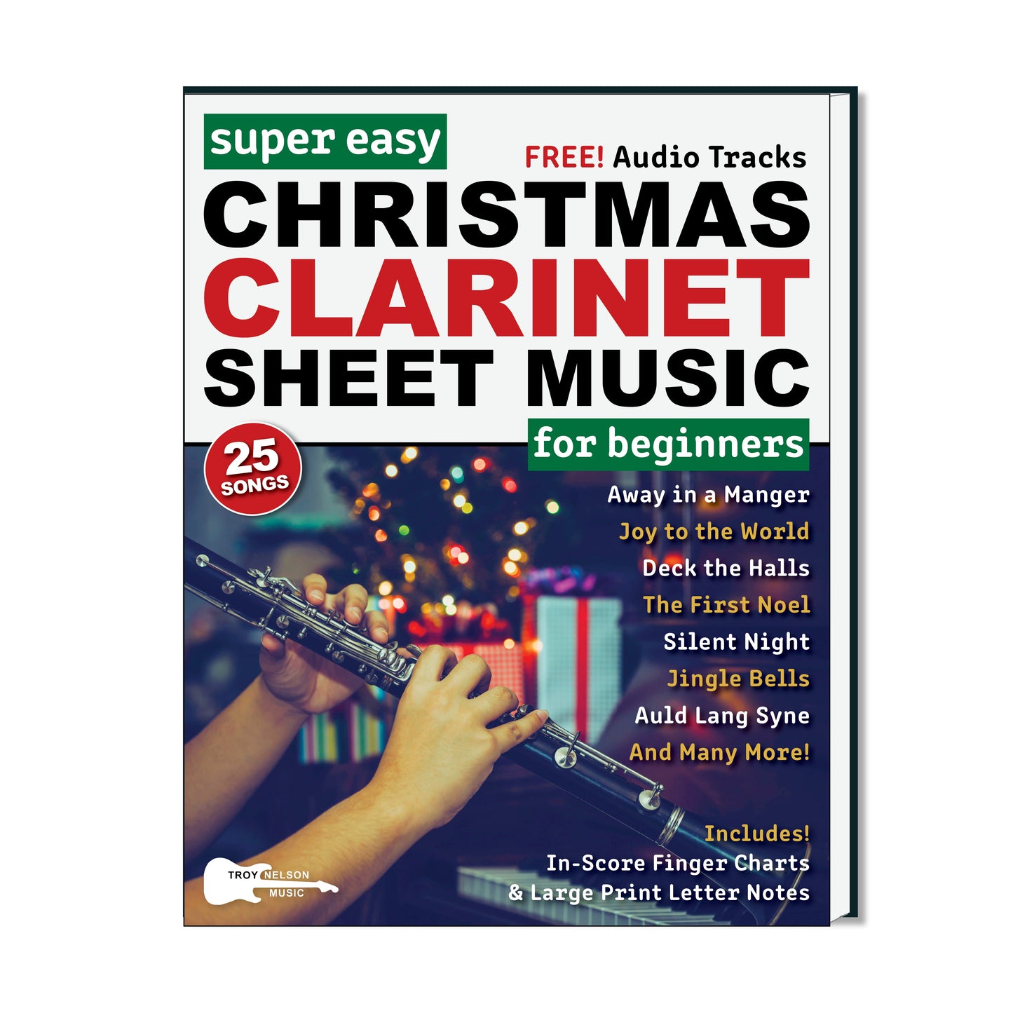 Image of Clarinet with Christmas Decorations on a Book Cover