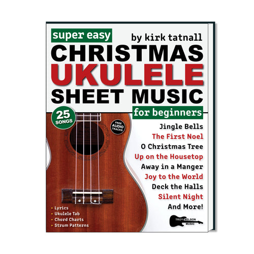 Image of Ukulele with Christmas Decorations on a Book Cover