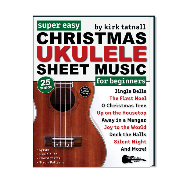 Image of Ukulele with Christmas Decorations on a Book Cover